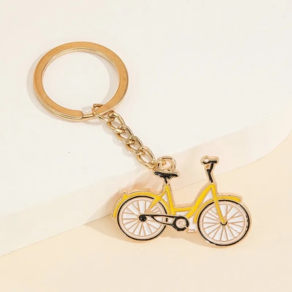 **OTTILINE* Gold x Yellow Fashion Bicycle Keychain - Picture 1 of 8